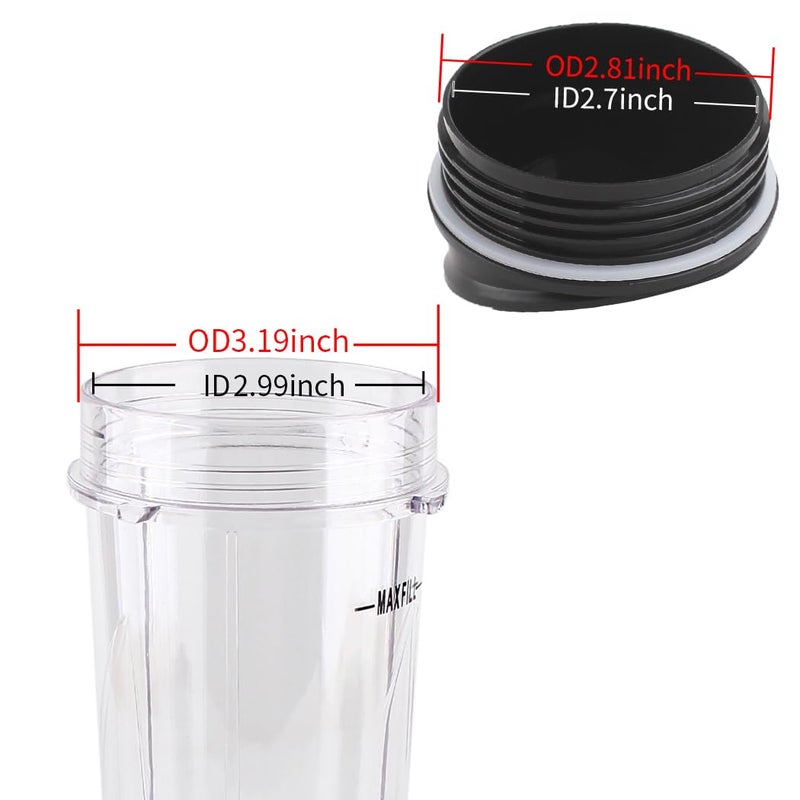 Anbige Replacement Parts Lids for 16oz Cups,Compatible with Ninja Blender BL660 BL770 BL740 BL771 BL773CO QB3000/QB3000SSW/QB3004/QB3005 (2 Pack Sip & Seal Lids) - Image 2